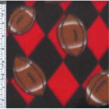 TEXTILE CREATIONS Textile Creations MFP-301-07 Sport Fleece; Team Footballs Red & Black MFP-301-07